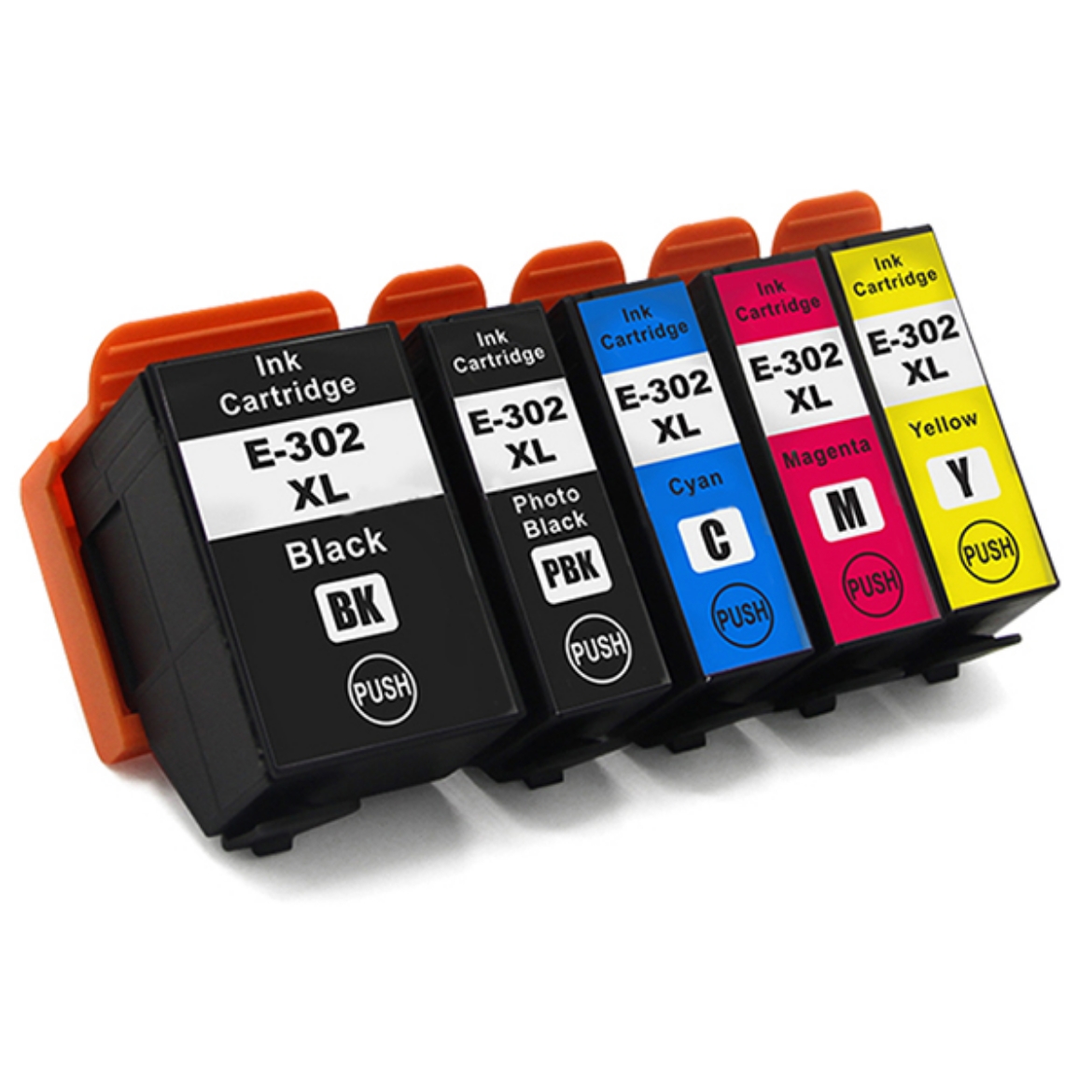 Picture of Value Bundle T302XL020-S,T302XL120-S,T302XL220-S,T302XL320-S,T302XL420-S (Epson T302XL) High Yield Black, Photo Black, Cyan, Magenta, Yellow Ink Cartridges (5 pack)