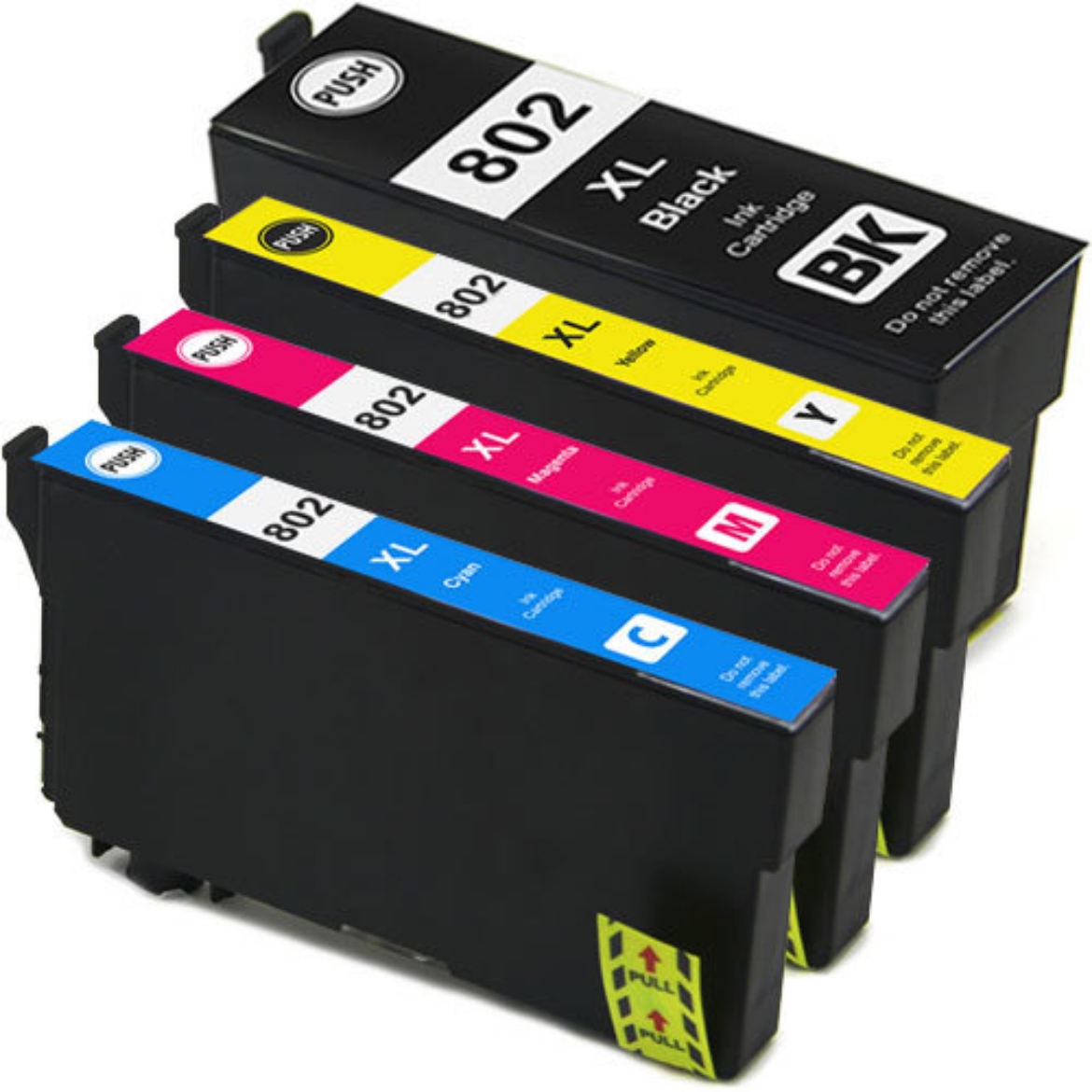 Picture of Value Bundle T802XL-BCS, T802XL020-S,T802XL120-S,T802XL220-S,T802XL320-S,T802XL420-S (Epson 802XL) Ultra High Yield Black, Cyan, Magenta, Yellow Ink Cartridges (4 pack)