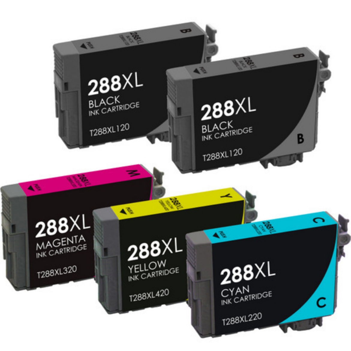 Picture of Value Bundle T288XL120, T288XL220, T288XL320, T288XL420 (Epson T288XL) High Yield Black, Cyan, Magenta, Yellow Ink Cartridges (4 pack)